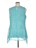Fever 100% Polyester Print Teal Sleeveless Blouse Size XL - photo 2