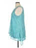 Fever 100% Polyester Print Teal Sleeveless Blouse Size XL - photo 5