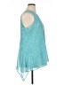 Fever 100% Polyester Print Teal Sleeveless Blouse Size XL - photo 4