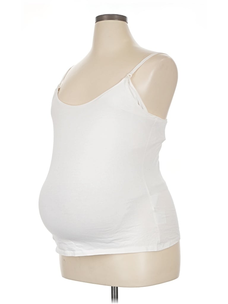 Pre-owned H&m Mama Sleeveless Top White Sweetheart Neckline Tops