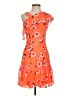 Express 100% Polyester Floral Orange Cocktail Dress Size 2 - photo 1