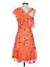 Express 100% Polyester Floral Orange Cocktail Dress Size 2 - photo 2