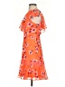 Express 100% Polyester Floral Orange Cocktail Dress Size 2 - photo 5