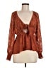 Francesca's 100% Polyester Orange Long Sleeve Blouse Size M - photo 1