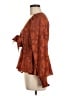Francesca's 100% Polyester Orange Long Sleeve Blouse Size M - photo 5