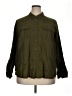 Old Navy 100% Cotton Solid Green 3/4 Sleeve Button-Down Shirt Size XXL - photo 1