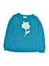 Hanna Andersson 100% Cotton Floral Teal Pullover Sweater Size 6 - 7 - photo 1
