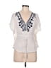 Haute Monde White Short Sleeve Blouse Size M - photo 1