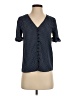 CeCe Polka Dots Blue Short Sleeve Blouse Size XXS - photo 1