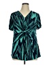 Daisy Fuentes Teal Short Sleeve Blouse Size 1X - photo 1