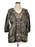 Apt. 9 Gray 3/4 Sleeve Blouse Size XL - photo 1