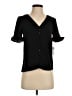 CeCe Black Short Sleeve Blouse Size XXS - photo 1