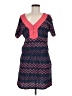 Roxy 100% Polyester Chevron-herringbone Blue Casual Dress Size M - photo 1