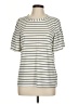 Notations Stripes Silver Short Sleeve Top Size L - photo 1
