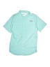 Columbia 100% Polyester Solid Teal Short Sleeve Button-Down Shirt Size 14 - photo 1