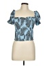 Sandro Blue Short Sleeve Top Size Lg (3) - photo 1