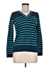 Nautica 100% Cotton Stripes Teal Pullover Sweater Size M - photo 1