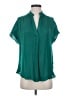 Naked Zebra 100% Polyester Teal Short Sleeve Blouse Size S - photo 1