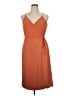 Nine West 100% Polyester Solid Orange Casual Dress Size XL - photo 1