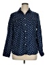 Charter Club Polka Dots Blue Long Sleeve Button-Down Shirt Size XL - photo 1