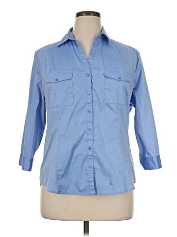 New York & Company 3/4 Sleeve Button-Down Shirt (view 1)