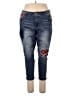 Faded Glory Hearts Blue Jeans Size 18 - photo 1
