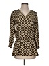 Bellatrix Chevron-herringbone Brown 3/4 Sleeve Blouse Size S - photo 1