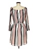 Dex 100% Polyester Stripes Pink Casual Dress Size M - photo 2
