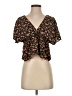 Zara Basic Brown Short Sleeve Blouse Size S - photo 1