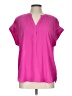 Cynthia Steffe 100% Polyester Pink Short Sleeve Blouse Size L - photo 1