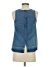 True Craft 100% Cotton Blue Sleeveless Blouse Size XS - photo 2