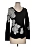 Chico's Floral Black Pullover Sweater Size S - photo 1