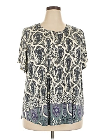 Rose + Olive Short Sleeve Blouse (view 1)