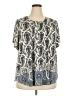 Rose + Olive Paisley Silver Short Sleeve Blouse Size 2X - photo 1