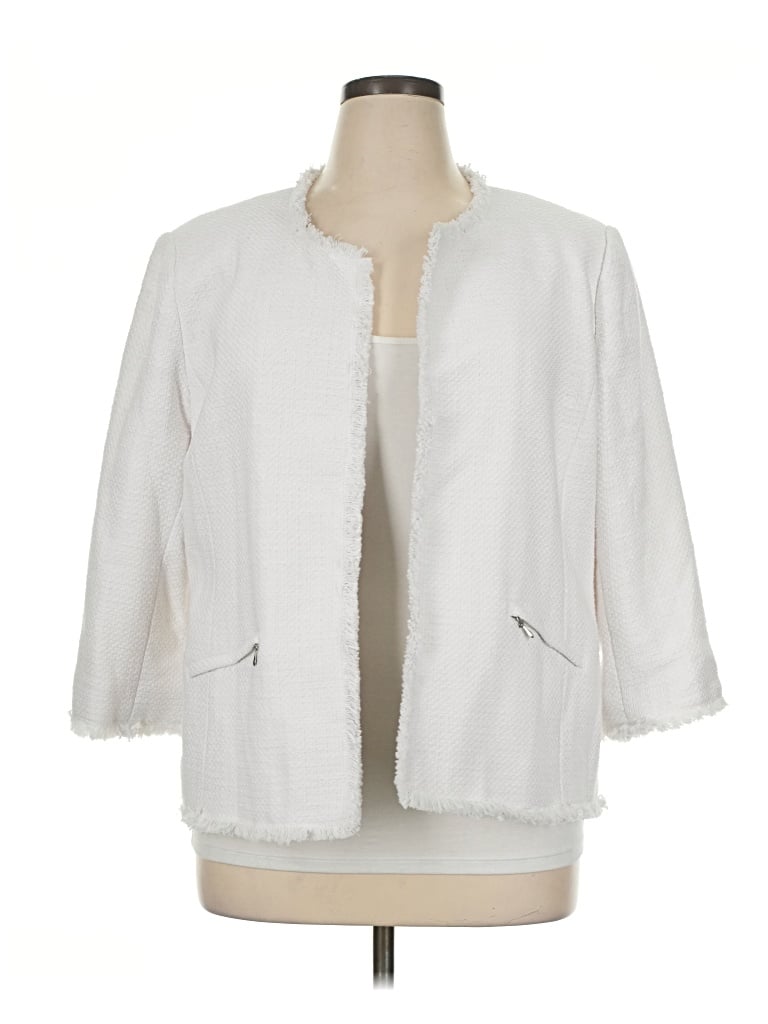 Pre-owned Black Label By Chico's Jacket In White