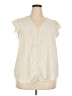 Pale Sky 100% Polyester Ivory Short Sleeve Blouse Size 2X - photo 1