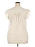 Pale Sky 100% Polyester Ivory Short Sleeve Blouse Size 2X - photo 2