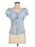 Shein Blue Short Sleeve Blouse Size 6 - photo 1