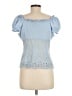 Shein Blue Short Sleeve Blouse Size 6 - photo 2