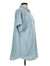 Soft Surroundings 100% Tencel Blue Short Sleeve Button-Down Shirt Size L - photo 4