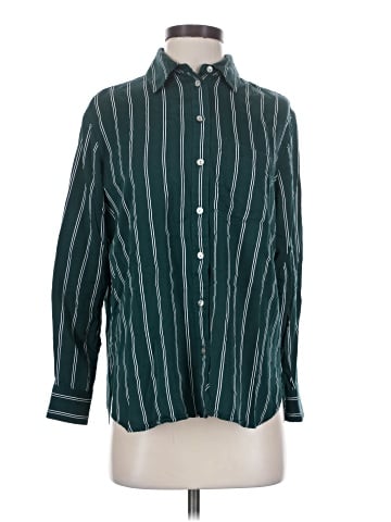 Madewell Satin Oversized Boyshirt in Stripe (view 1)