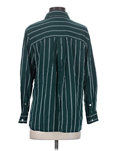 Madewell Satin Oversized Boyshirt in Stripe (view 2)