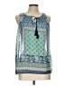 Iz Byer 100% Polyester Teal Sleeveless Blouse Size L - photo 1