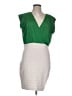 Express 100% Polyester Color Block Green Cocktail Dress Size L - photo 1