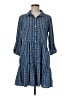 Veronica Beard Jeans 100% Cotton Blue 3/4 Sleeve Button-Down Shirt Size M - photo 1