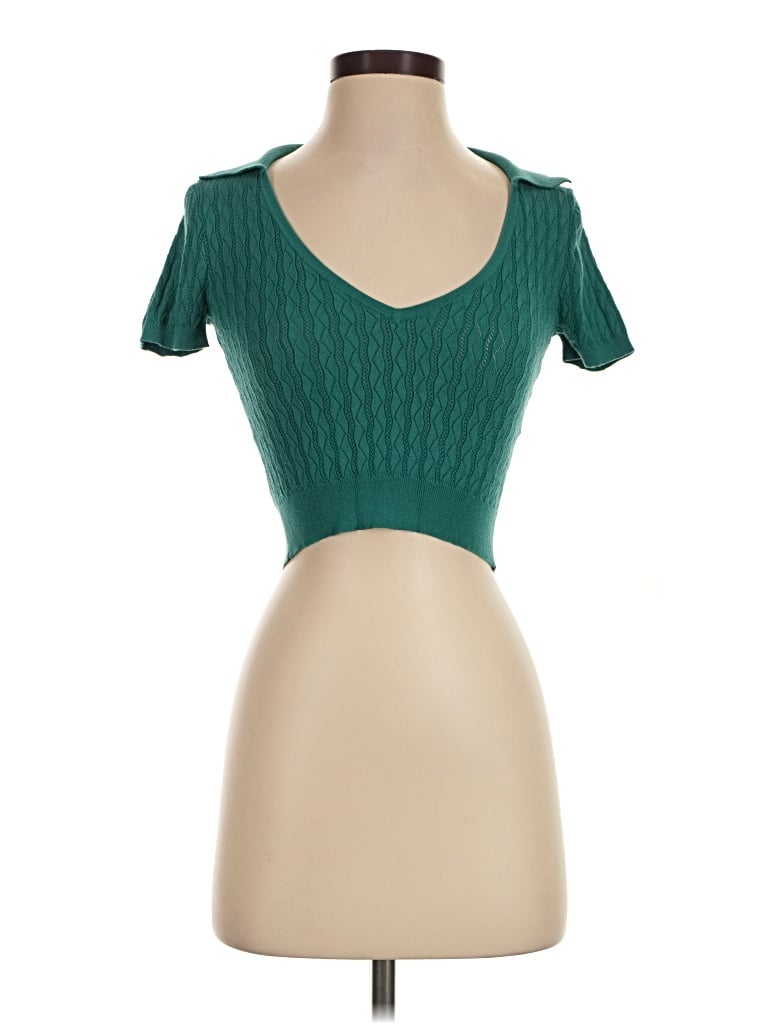 Pre-owned Intermix Cardigan Sweater In Green
