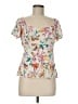 Torrid 100% Rayon Floral Ivory Short Sleeve T-Shirt Size Med Plus (00) - photo 1