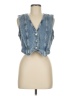Zara 100% Baumwolle Blue Vest Size M - photo 1
