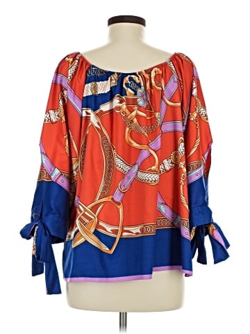 Aum-Couture 3/4 Sleeve Silk Top (view 2)