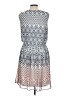 B-Design 100% Polyester Print Blue Casual Dress Size L - photo 2